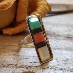 Vintage MT Pantaeh Zuni Inlay Ring Size 6